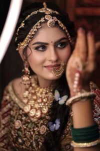 Portrait of a Young Woman Wearing Traditional Rajasthani Jewellery